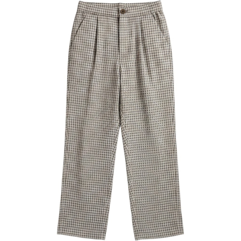 Abercrombie Kids Pleated Herringbone Pants Kids 13/14 Brown Preppy  Straight Leg